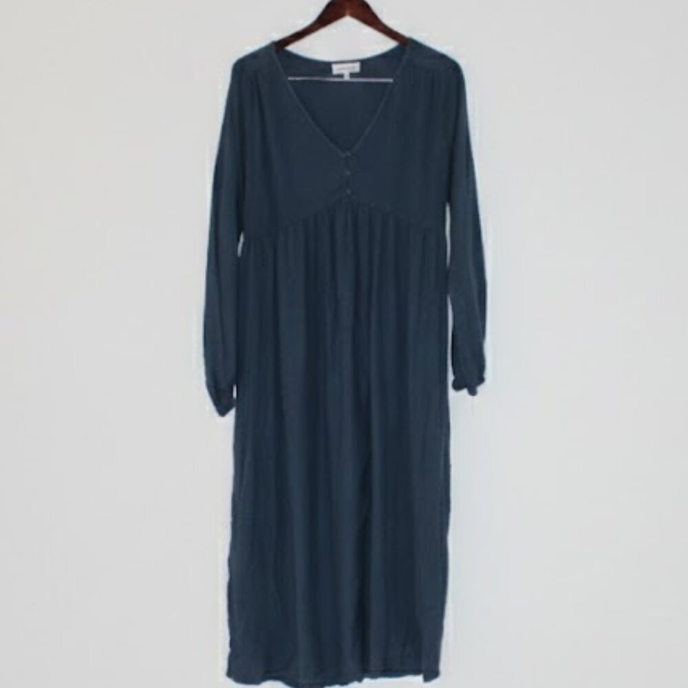Motherhood Maternity Navy Blue Midi Dress - 100% Rayon - Size Large